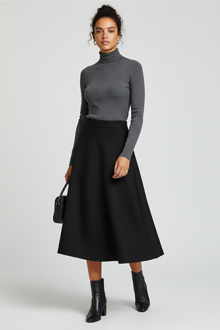 Jupe Midi Noire Femme