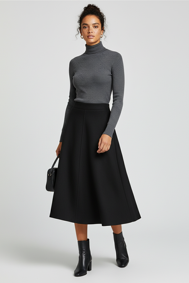 Jupe Midi Noire Femme