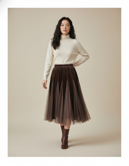 Jupe Midi Velours Femme