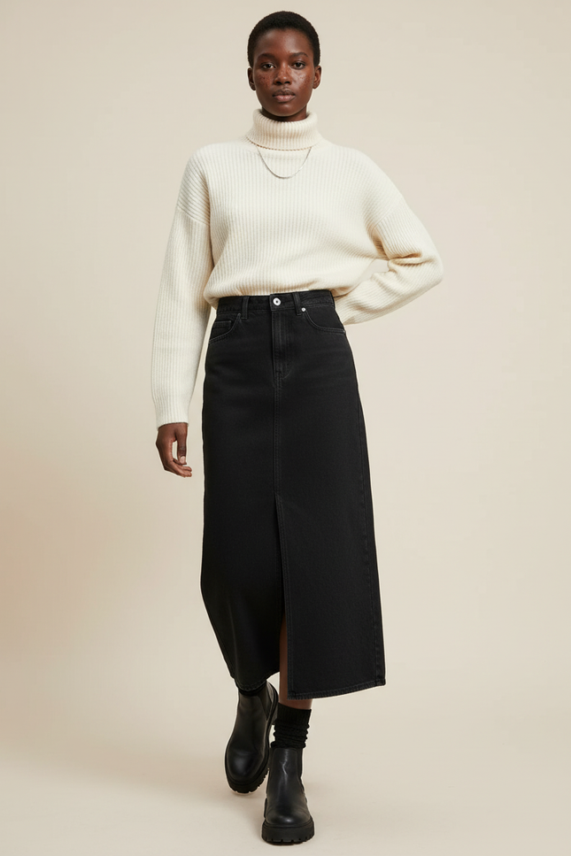 Jupe En Jean Midi Fendue