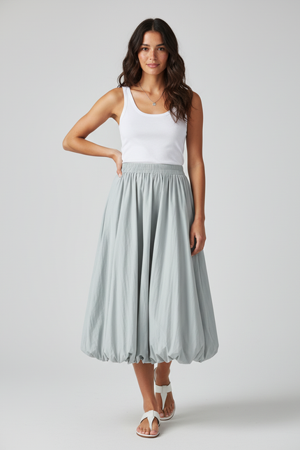 Jupe Midi Vert D'Eau