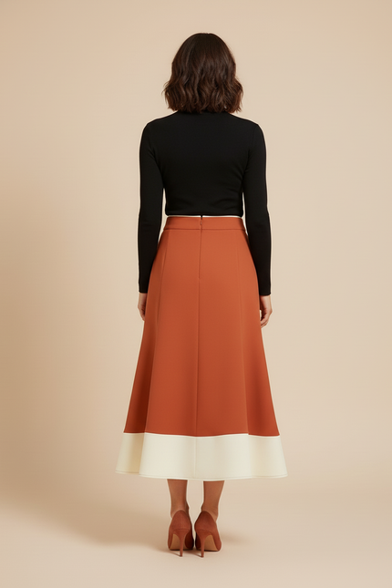 Jupe Midi Terracotta
