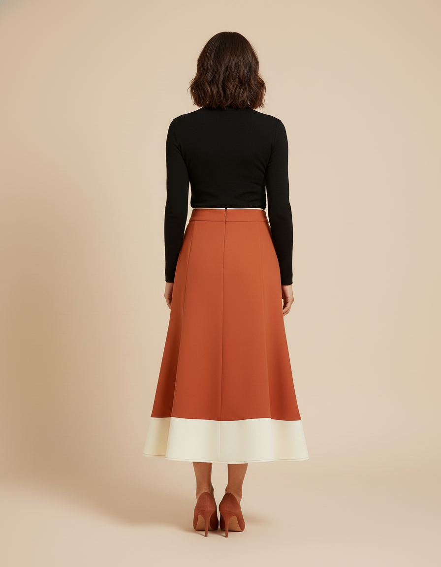 Jupe Midi Terracotta