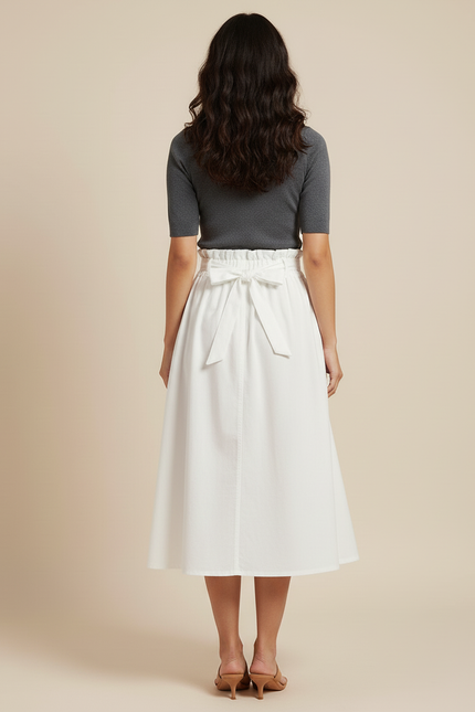 Jupe Midi Blanche Femme