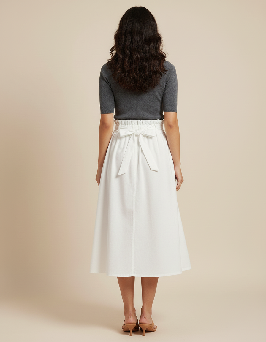 Jupe Midi Blanche Femme