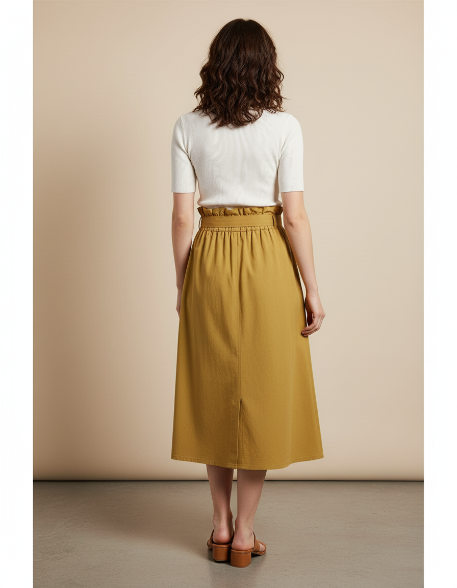 Jupe Midi Jaune Moutarde