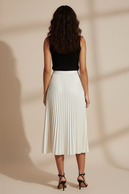 Jupe Plissée Blanche Midi