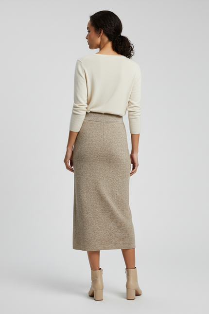 Jupe Midi Maille Chinée Chic