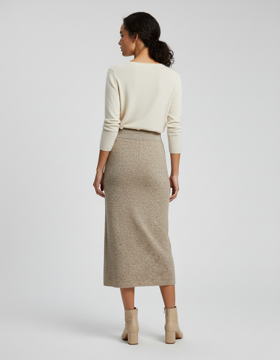 Jupe Midi Maille Chinée Chic