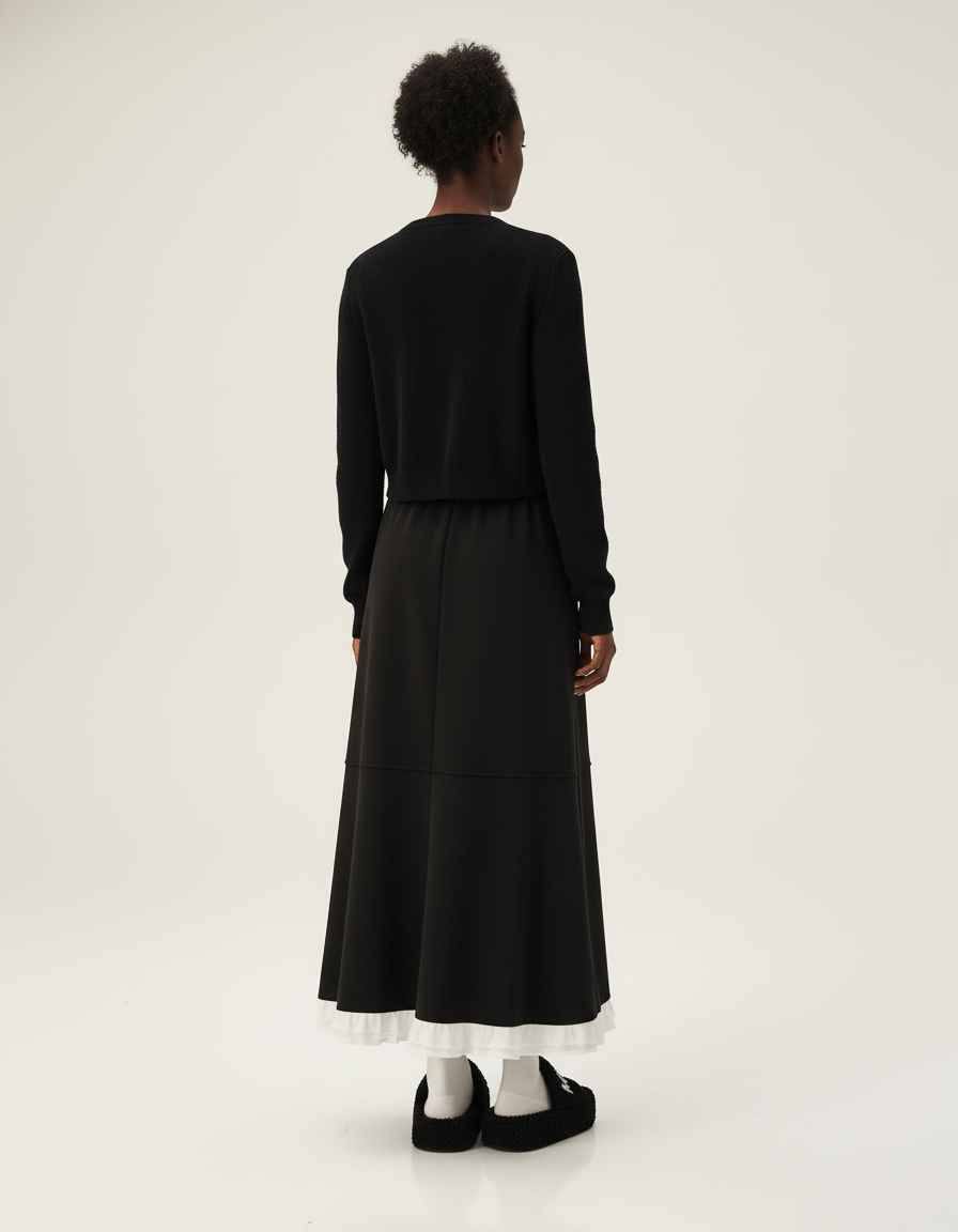 Jupe Noire Midi Femme