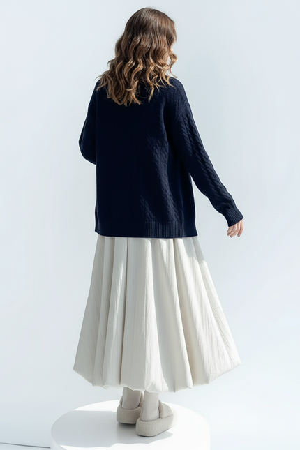 Jupe Midi Abricot Ample Chic