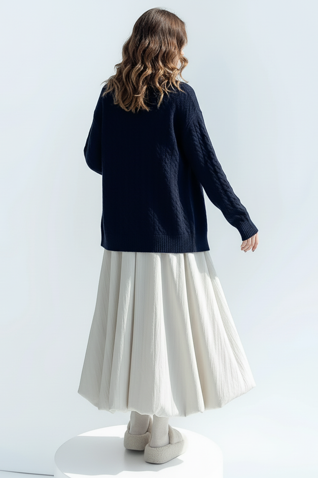 Jupe Midi Abricot Ample Chic