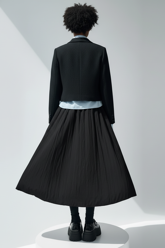 Jupe Midi Noire Volumineuse Chic