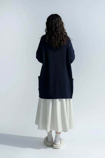 Jupe Midi Écru A-Line Fluide