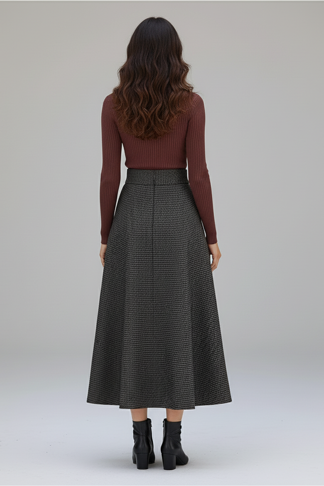 Jupe Midi Prince De Galles