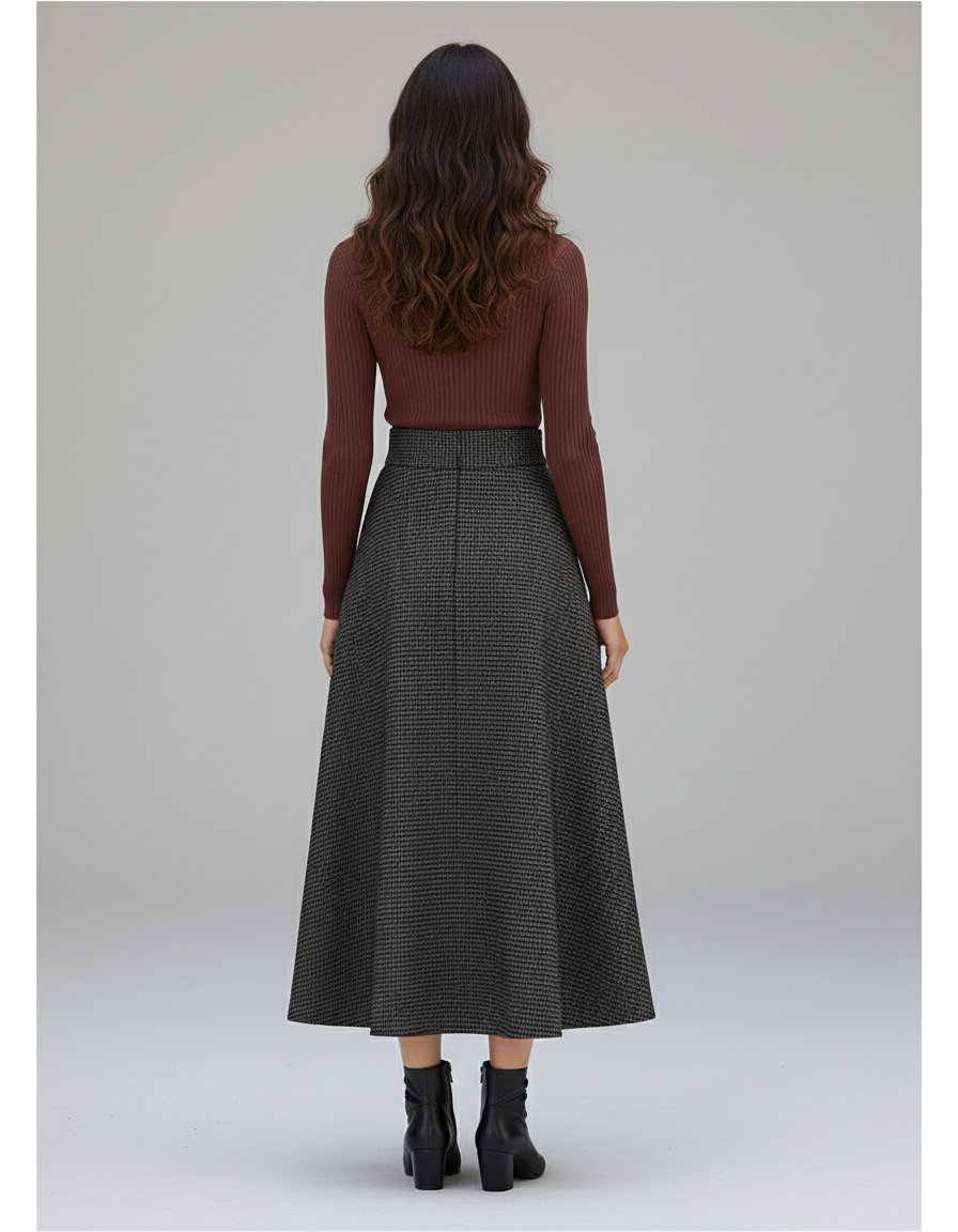 Jupe Midi Prince De Galles