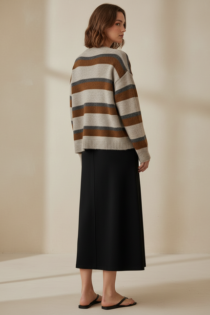 Jupe Midi Noire Fendue Chic