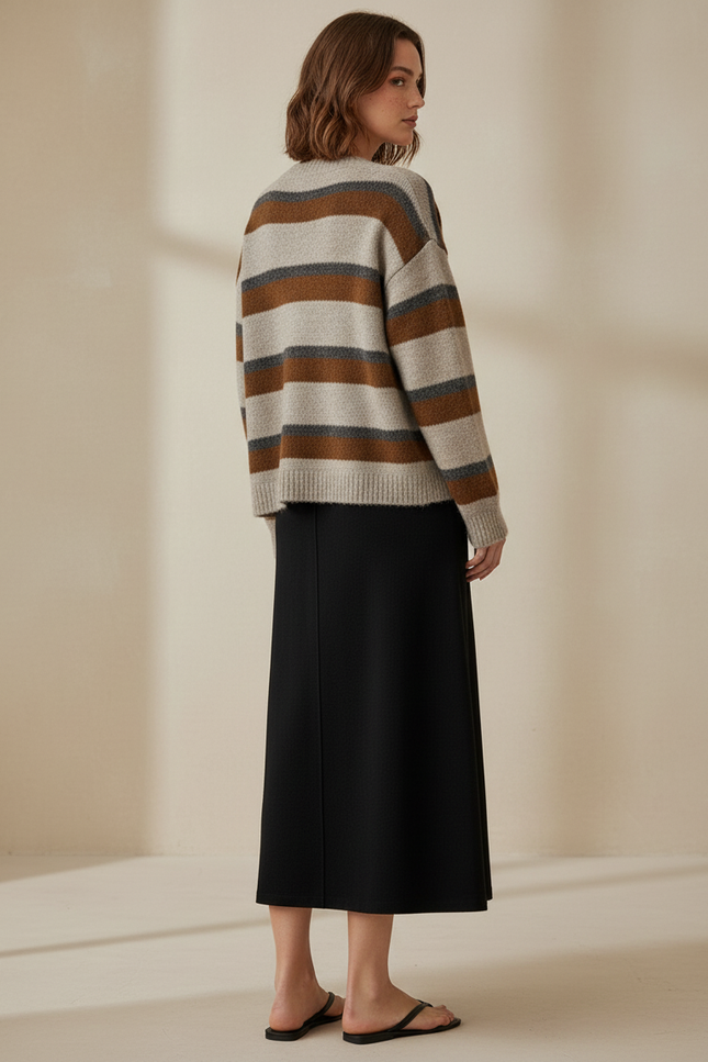 Jupe Midi Noire Fendue Chic