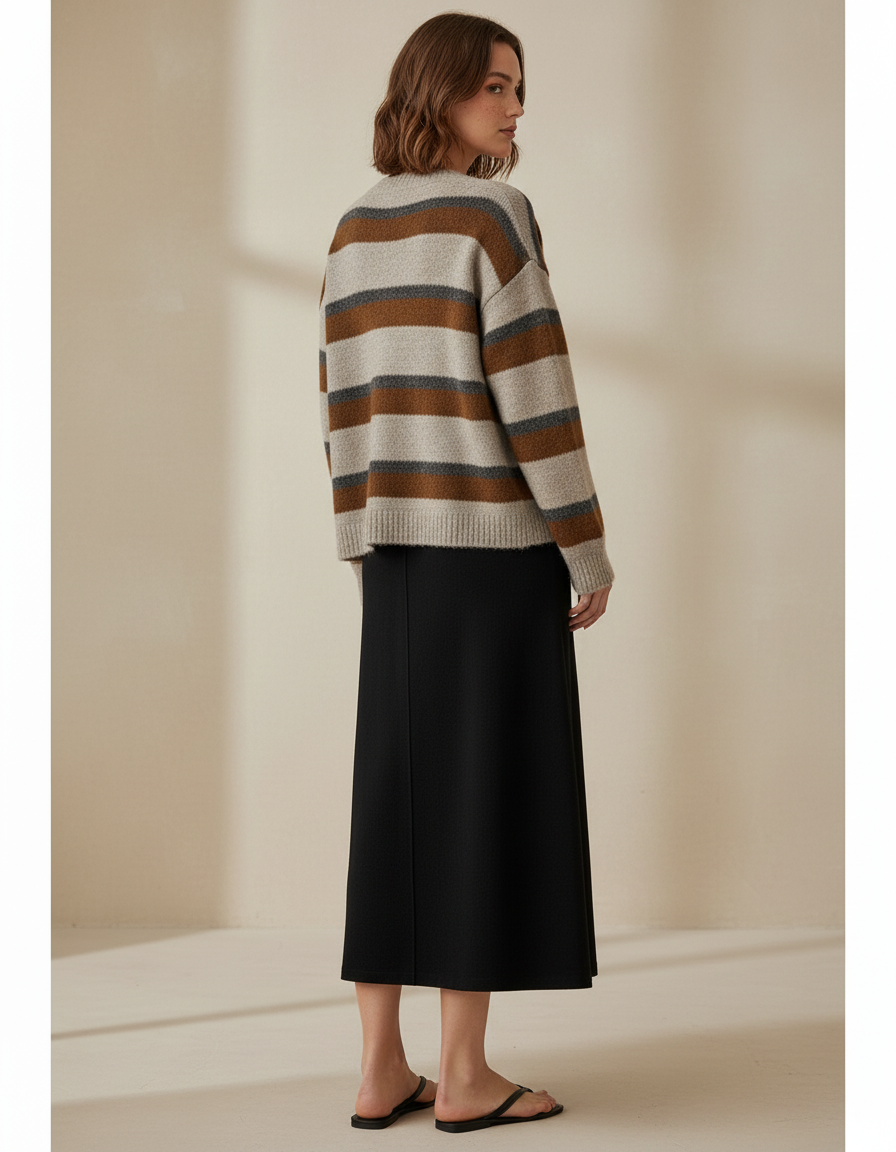 Jupe Midi Noire Fendue Chic