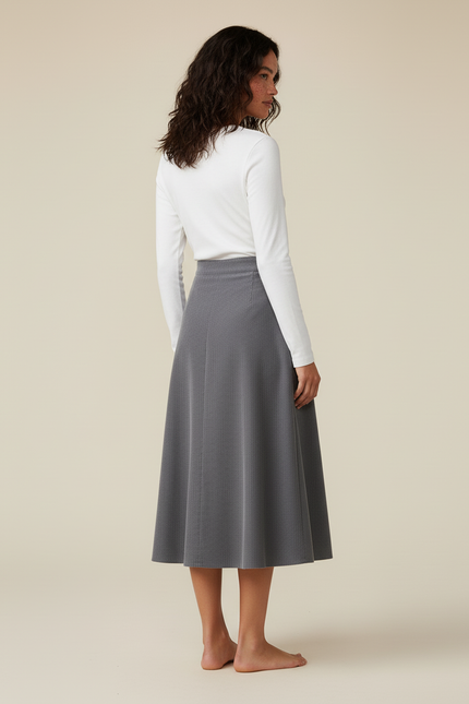 Jupe Midi Velours Cotelé