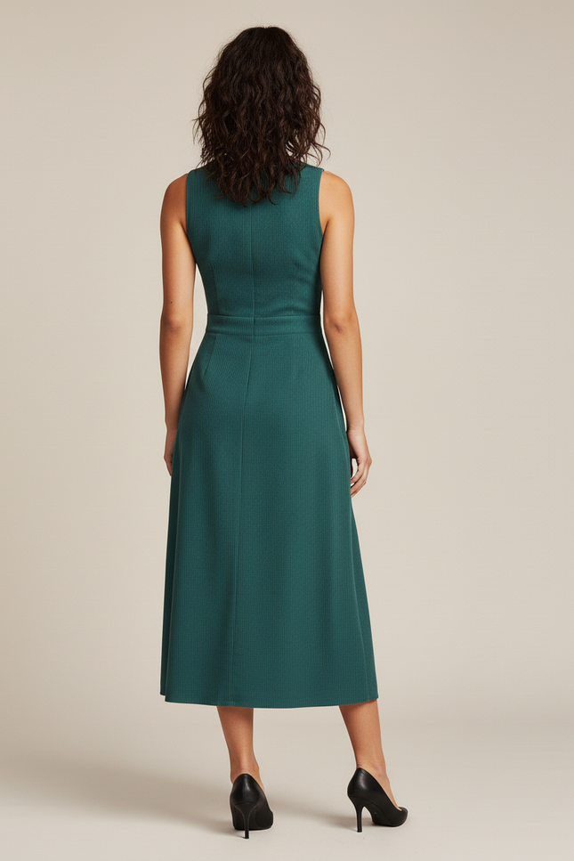 Jupe Midi Vert Côtelé Chic