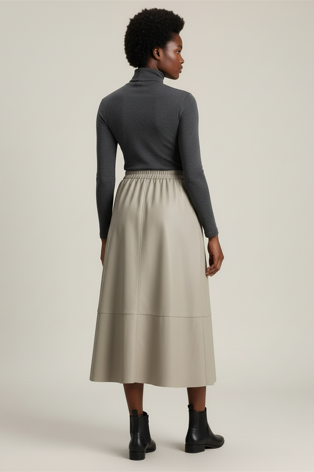 Jupe En Cuir Midi