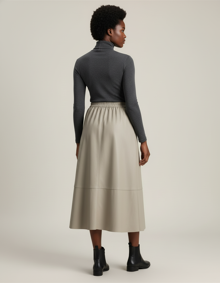 Jupe En Cuir Midi