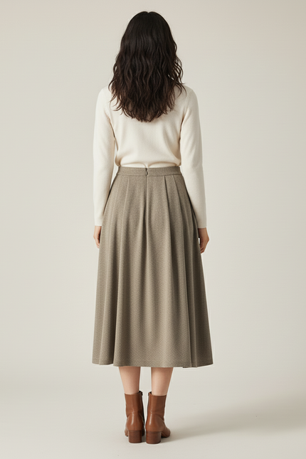 Jupe Midi Plissée Hiver