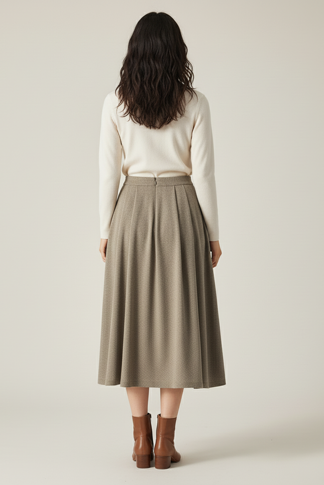 Jupe Midi Plissée Hiver