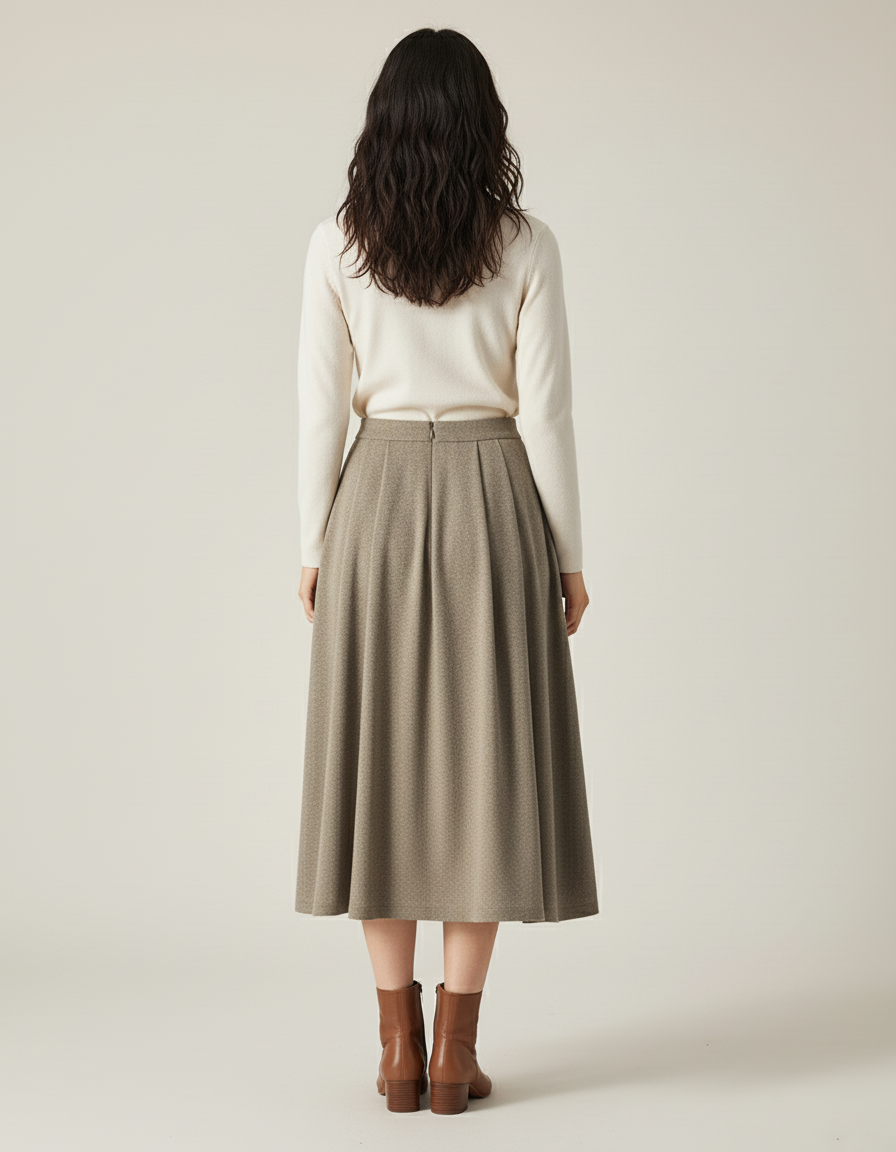 Jupe Midi Plissée Hiver