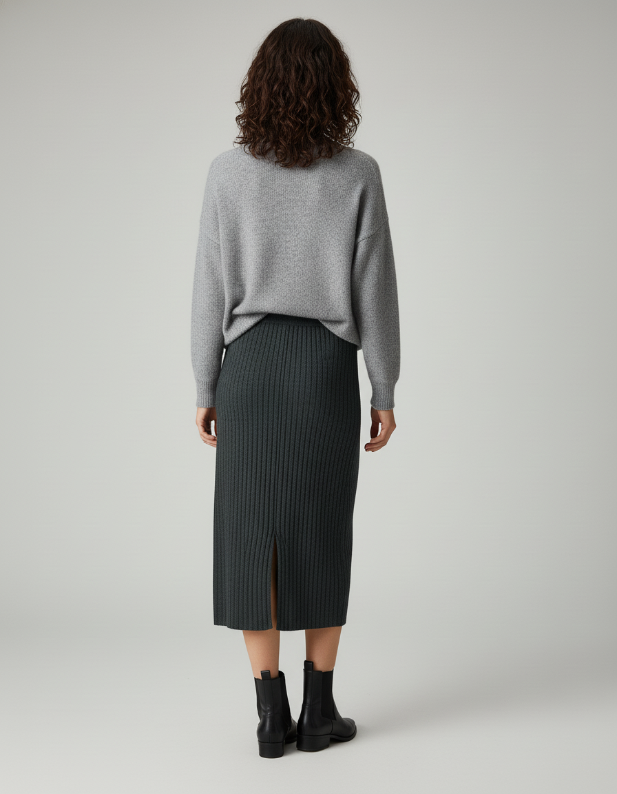 Jupe Midi Fendue Femme