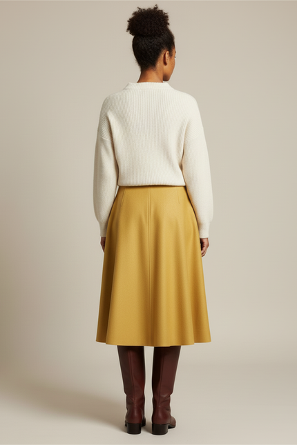 Jupe Midi Moutarde