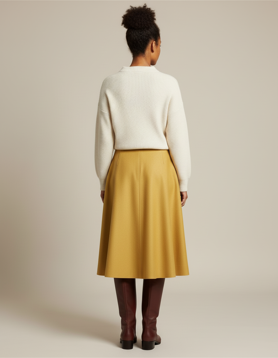 Jupe Midi Moutarde