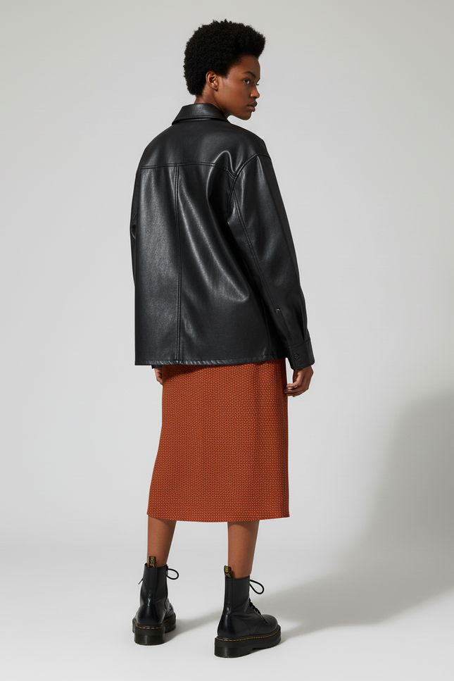 Jupe Midi Élégante Rouille Fendue