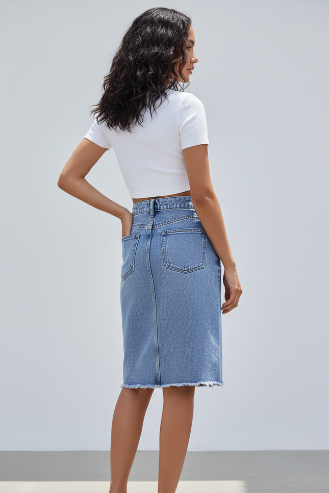 Jupe Jean Midi Fendue