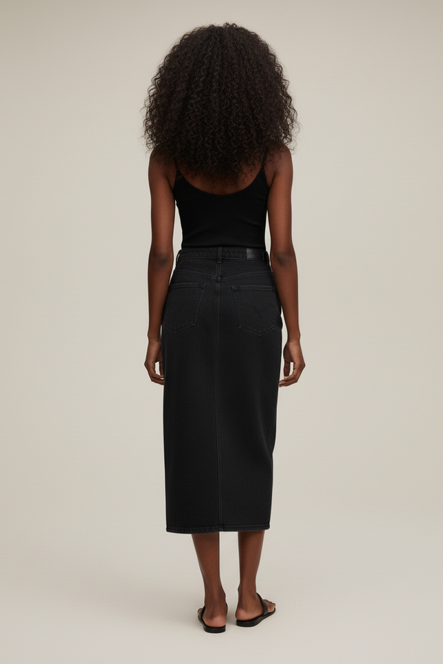 Jupe Midi Jean Noir