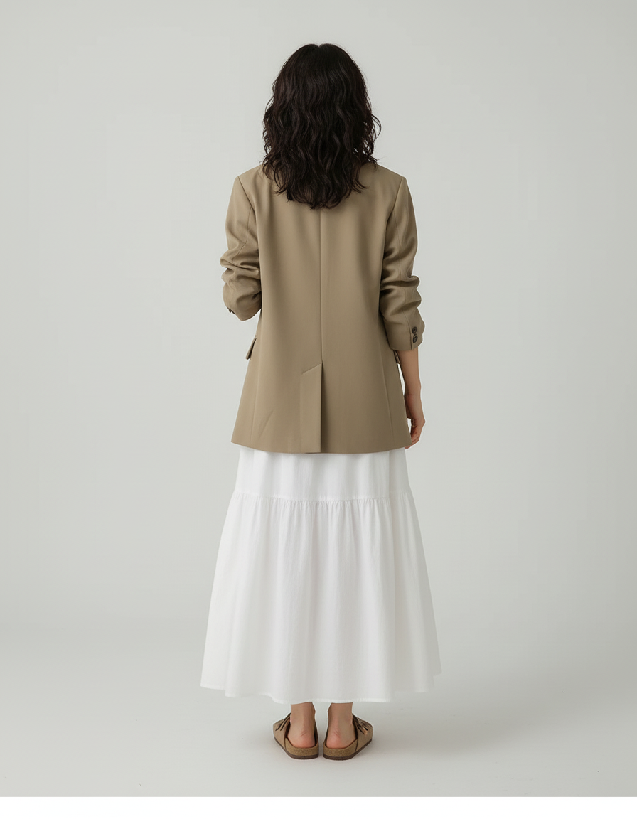 Jupe Midi Gaze De Coton