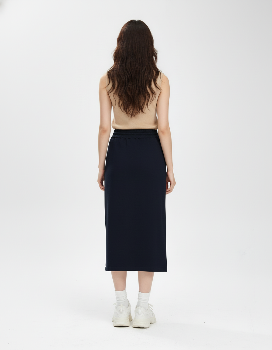 Jupe Midi Cordon Bleu Roi Décontractée