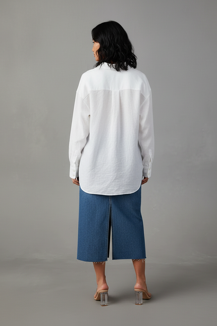 Jupe Midi Denim Bleu Fendue Chic