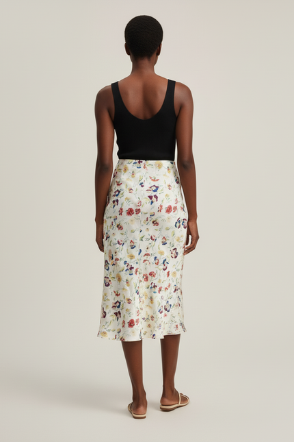 Jupe Midi Florale Fluide Élégante