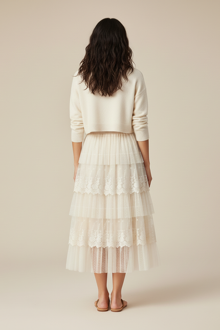 Jupe Midi En Dentelle