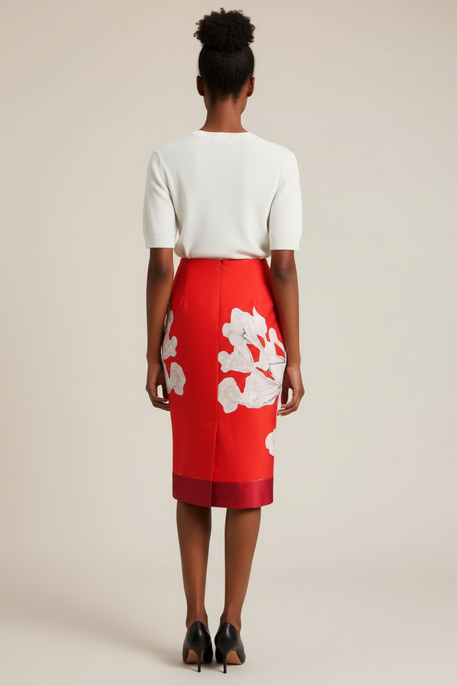 Jupe Midi Coupe Crayon Florale Chic
