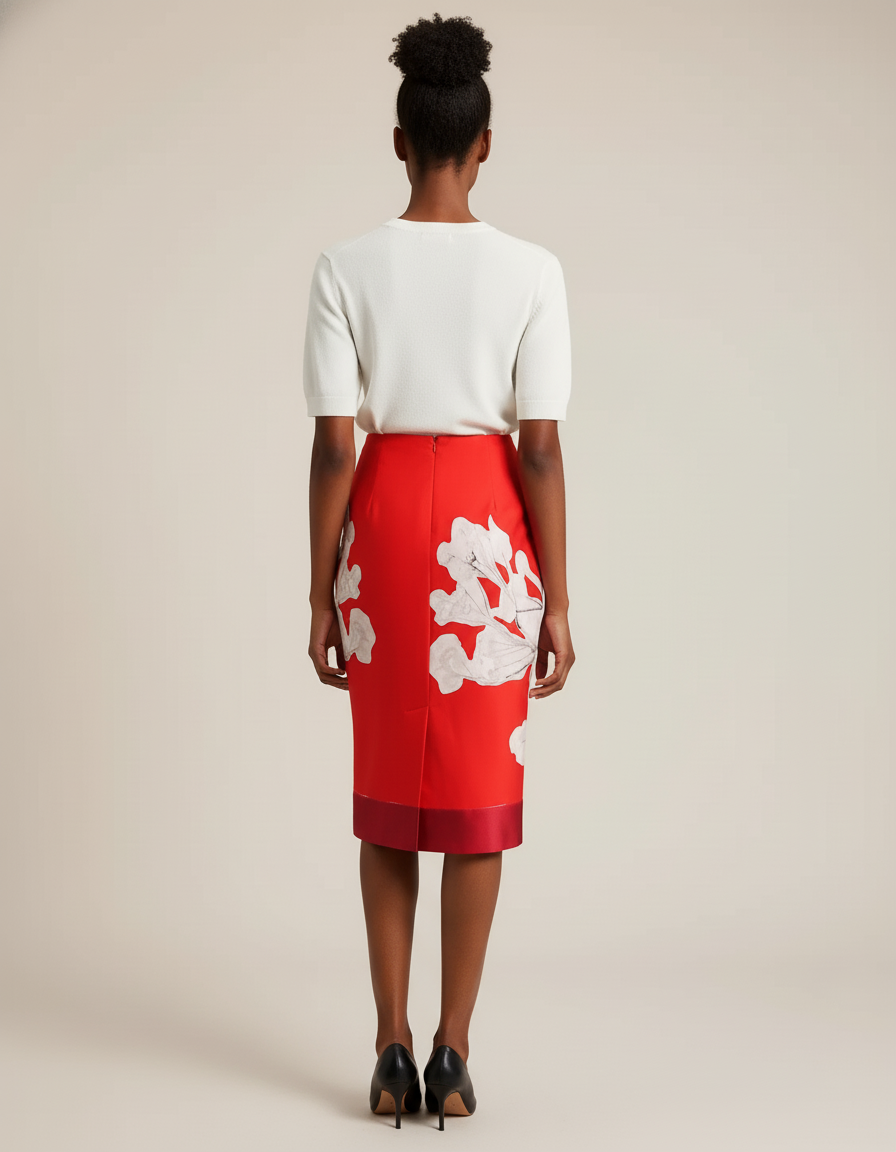 Jupe Midi Coupe Crayon Florale Chic