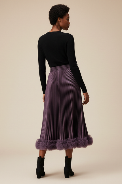 Jupe Midi Métallisée