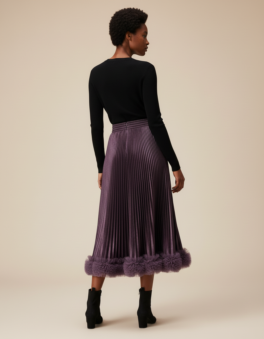 Jupe Midi Métallisée