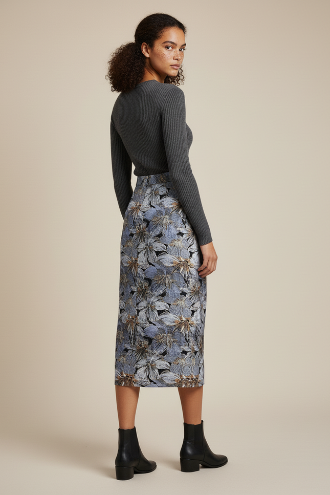 Jupe Midi Floral Vintage Élégante