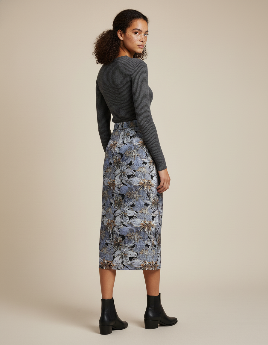 Jupe Midi Floral Vintage Élégante