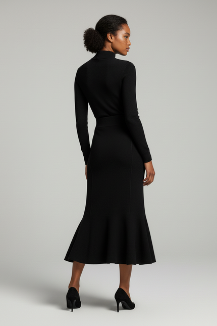 Jupe Midi Maille Sirène Élégante