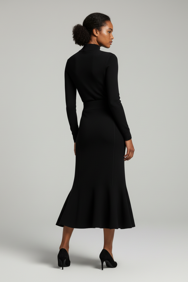 Jupe Midi Maille Sirène Élégante