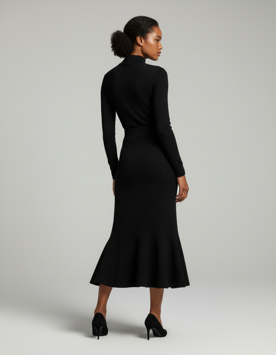 Jupe Midi Maille Sirène Élégante